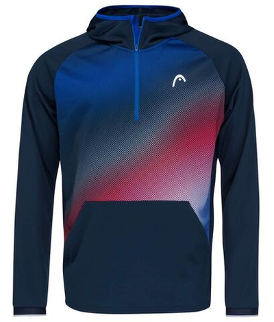 Мужская теннисная кофта Head Topspin Hoodie M - dark blue/print vision