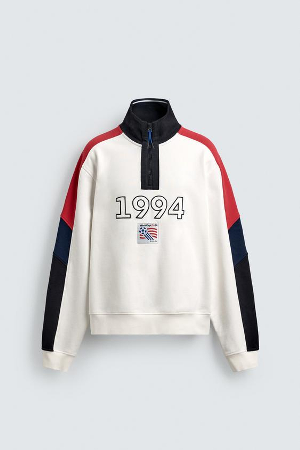ZARA ТОЛСТОВКА С ВОРОТНИКОМ НА МОЛНИИ USA 94 FIFA WORLD CUP™ FIFA CLASSICS, ЖЕЛТОВАТО-БЕЛЫЙ