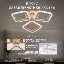 Светильник потолочный светодиодный Rivoli   6190-703 LED 48Вт 3000-6000К с пультом