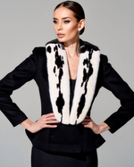 Приталенный жакет "Констанция" из 100% кашемира с меховой отделкой