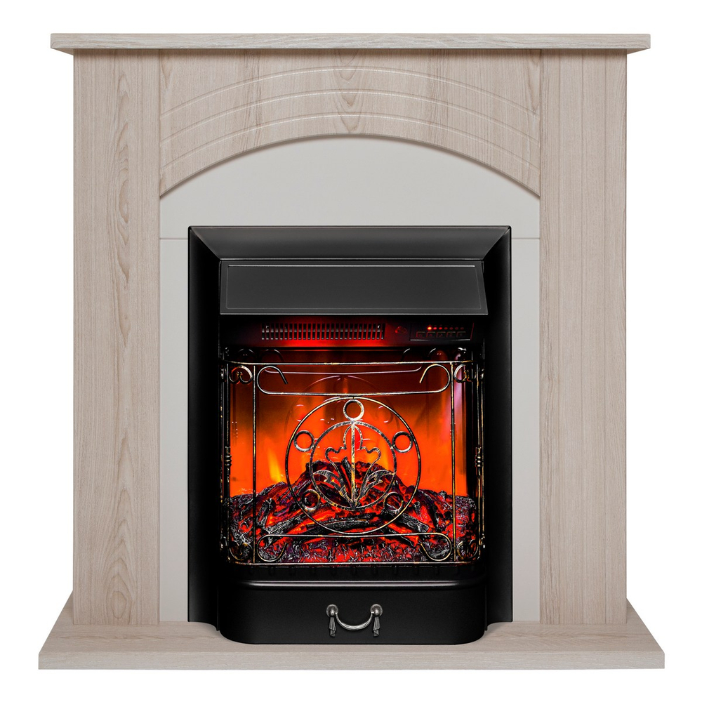Электрокамин RealFlame Hanna STD LO светлый дуб с очагом Majestic Lux Black RC