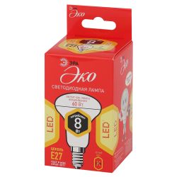 Лампочка светодиодная ЭРА RED LINE ECO LED R63-8W-827-E27 Е27 / Е27 8 Вт рефлектор теплый белый свет