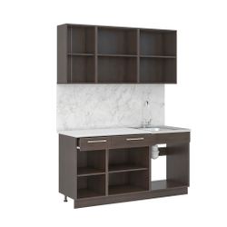 Кухня "Маша-2" 1,6м ЛДСП (белый/бетонный камень+угольн. камень),(столеш. Антарес), Интерьер Центр