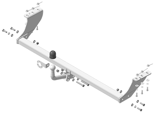 Фаркоп ОЦИНКОВАННЫЙ с эл-кой Smart для Toyota Voxy  Noah  Esquire 2014-2021 гг. (оцинк. Шар)(паспорт и сертификат в комплекте) ZT107A