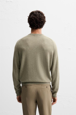 ZARA СВИТЕР ИЗ ЛЕГКОЙ ШЕРСТИ И КАШЕМИРА, СВЕТЛО-ЗЕЛЕНЫЙ