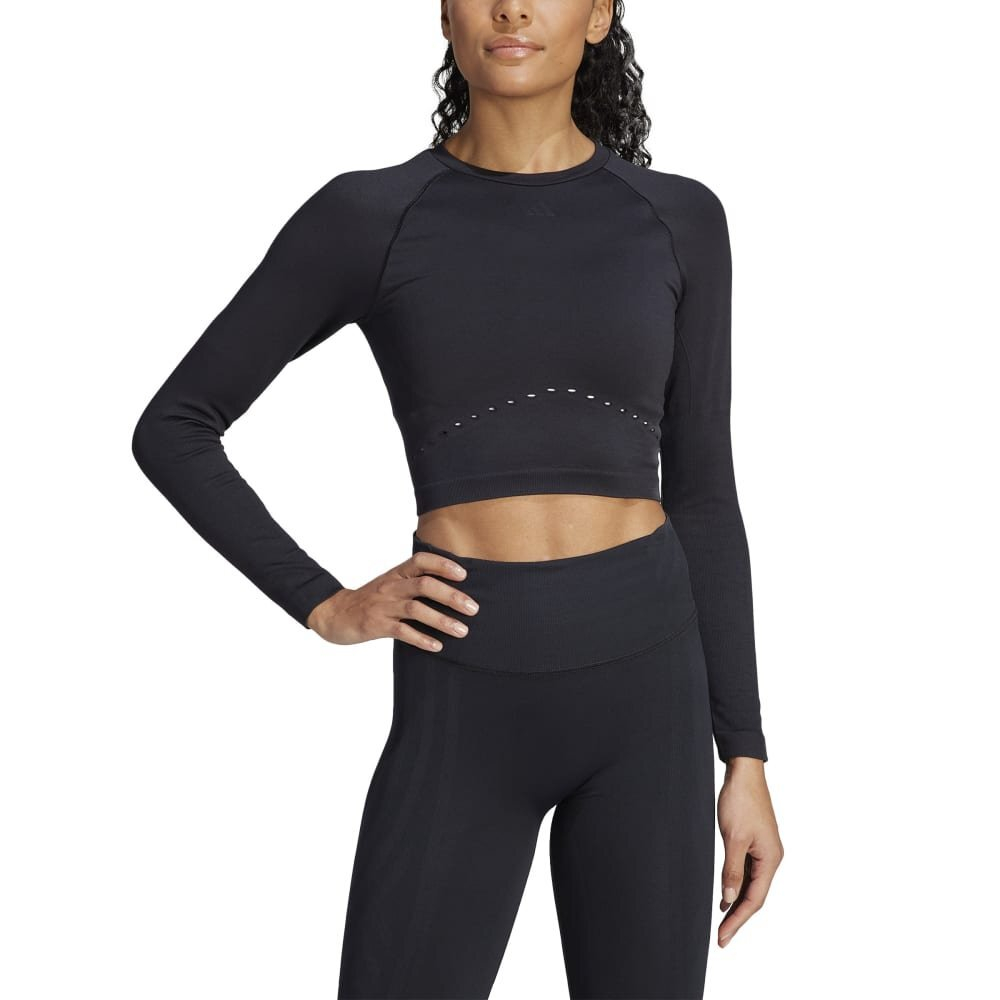 Баскетбольная женская футболка adidas Aeroknit Long Sleeve Tee Black