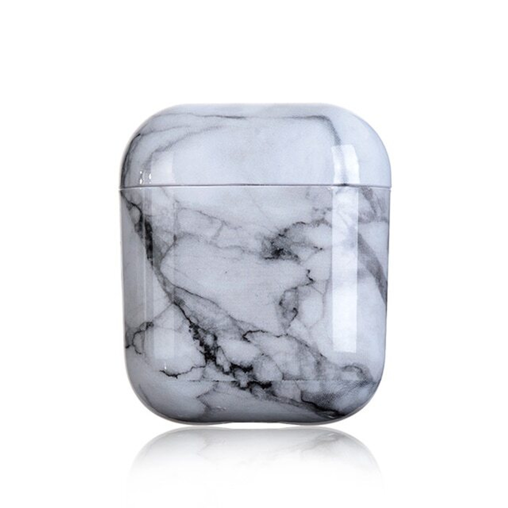 Чехол для наушников Airpods 1/2 с мраморным узором grey
