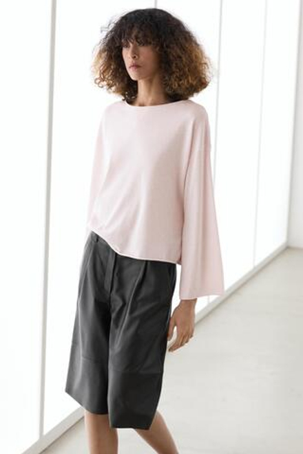 Massimo Dutti Свитер из смесового хлопка, пыльная роза