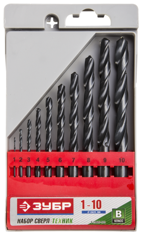 Набор ЗУБР сверла металл 1-10мм.10шт.29605-Н10