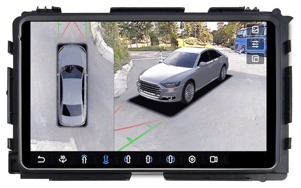 Магнитола для Honda Vezel 2013-2021 - FarCar BX9-360-9514 монитор 9.5" 2K QLED на Android 13, 6Гб+128Гб, CarPlay, 4G SIM-слот, 4 камеры в комплекте