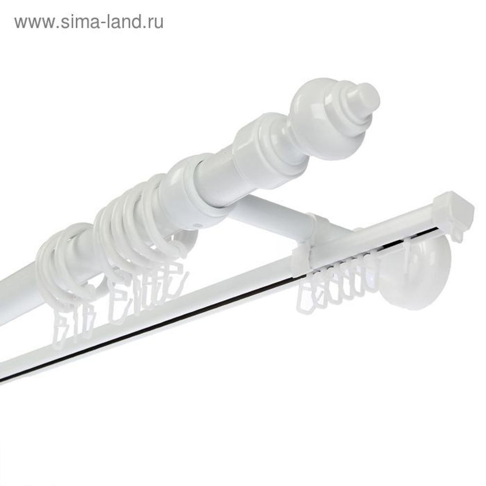 Карниз с U-шиной белый с пластиком 200см