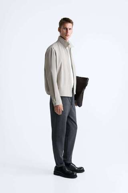 ZARA БРЮКИ EASY CARE С ПОЯСОМ НА ШНУРКЕ, АНТРАЦИТОВО-СЕРЫЙ