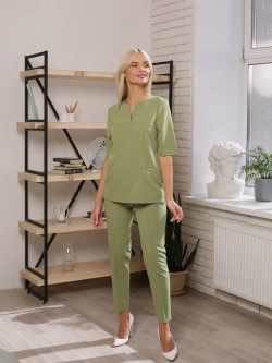 Брюки медицинские оливковые стрейч