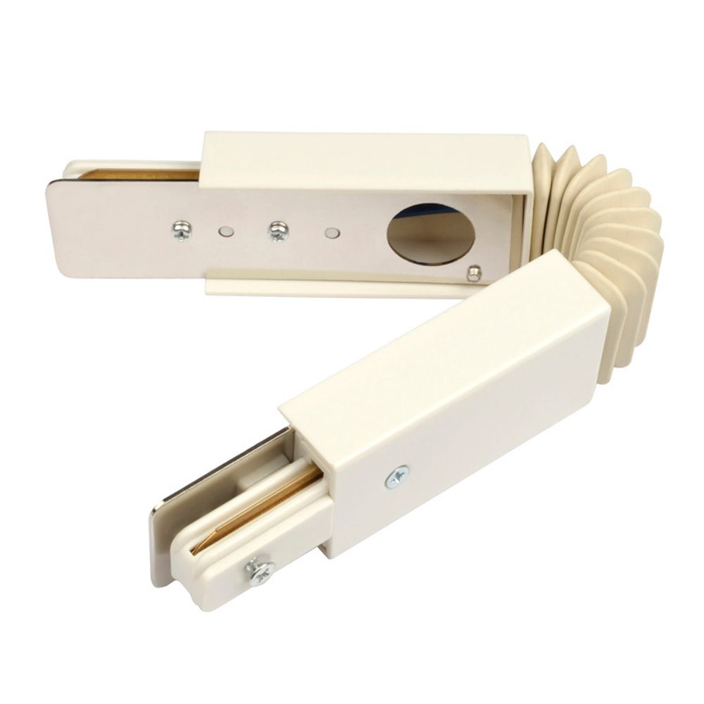 UBX-Q121 K24 WHITE 1 POLYBAG Соединитель для 2-х шинопроводов. Гибкий.Однофазный. Цвет — белый. Упаковка — полиэтиленовый пакет.