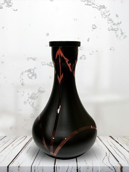Колба для кальяна черная с красным рисунком