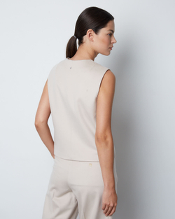 Жилет из шерсти Лоро Пиана молочный