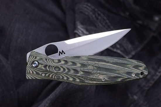 Складной нож Mcusta Senno Rikyu Tea Ceremony Green микарта Handle MC-0184 c клинком из стали VG-10, рукоять микарта