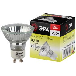 Лампа галогенная ЭРА GU10-JCDR(MR16)-35W-230V 35Вт софит теплый белый свет GU10 | Лампы галогенные Точечные (MR, PAR)