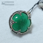 Серьги "Готланд" зеленый агат/бирюза