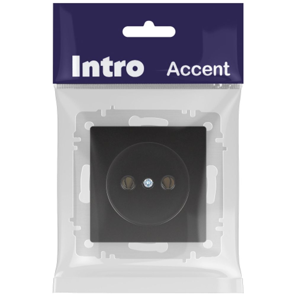 Розетка Intro Accent 6-201-05 2P 16А-250В IP20 СУ AL/CU антрацит | Intro