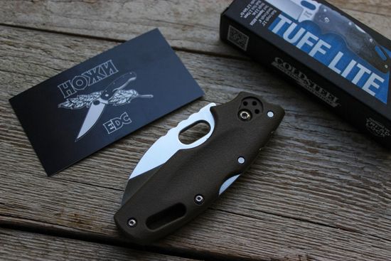 Складной нож Cold Steel 20LTF Tuff Lite Plain Edge Dark Earth c клинком из стали AUS-8A, рукоять Grivory (Griv-Ex)