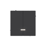 Переключатель двухклавишный с подсветкой, KANT, черный уголь