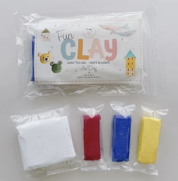 Глина полимерная самозатвердевающая FAN Clay by DECO Белая 80 гр, цветные по 20 гр