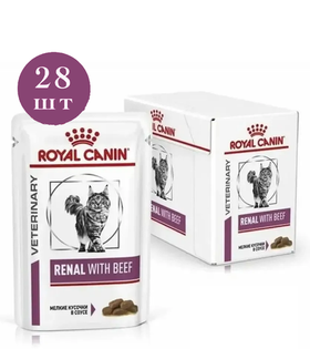 Роял Канин Renal Feline Говядина 85гр./28шт.