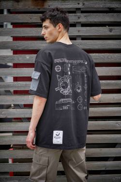 Футболка Loose-fit с принтом Черная