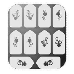 IRISK Трафарет для дизайна ногтей №65, серебро