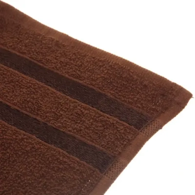 Полотенце махровое 70*140см «LUNA» цвет темно-коричневый 04040 плотность 360гр/м2 с петелькой-подвесом