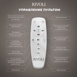 Светильник потолочный светодиодный Rivoli Jenny 6102-101 LED 3950К - 4400К 66 Вт модерн с пультом | Rivoli