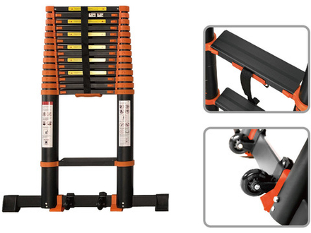 Лестница телескопическая 1-секц. алюм. 510см, 13 ступ. 13,5кг BLACK LINE STARTUL (ST9931-051)