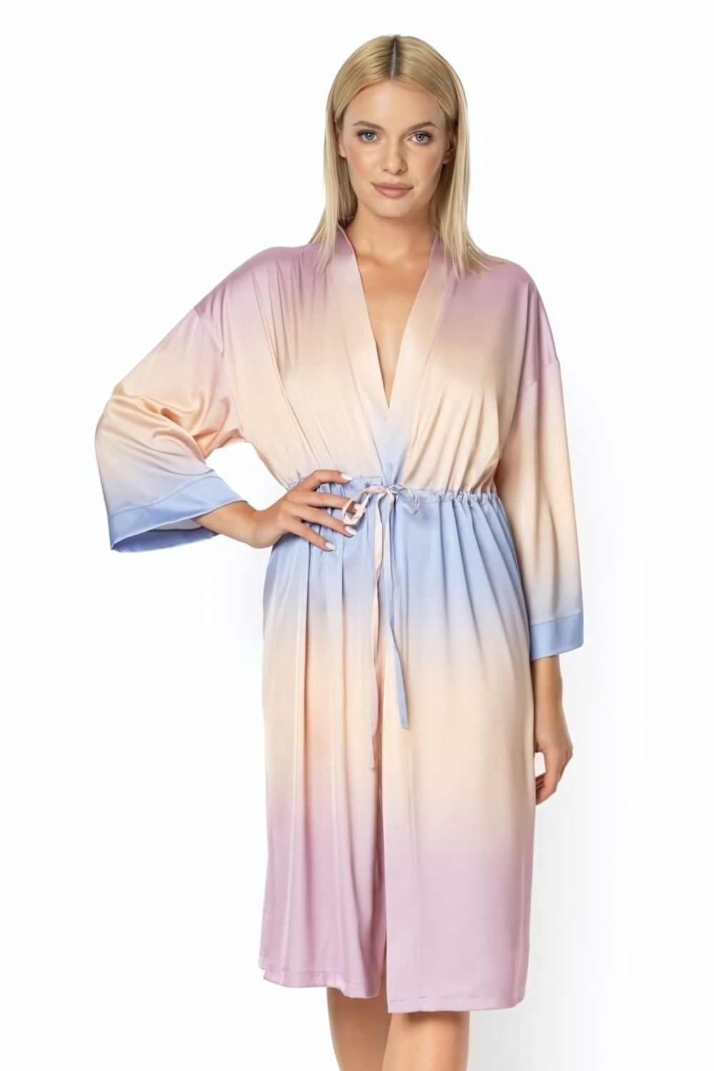 Халат Zora с кулиской на талии (Размер: S-M) (Цвет: разноцветный)