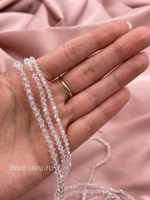 Бусины стеклянные биконусы на нити прозрачные