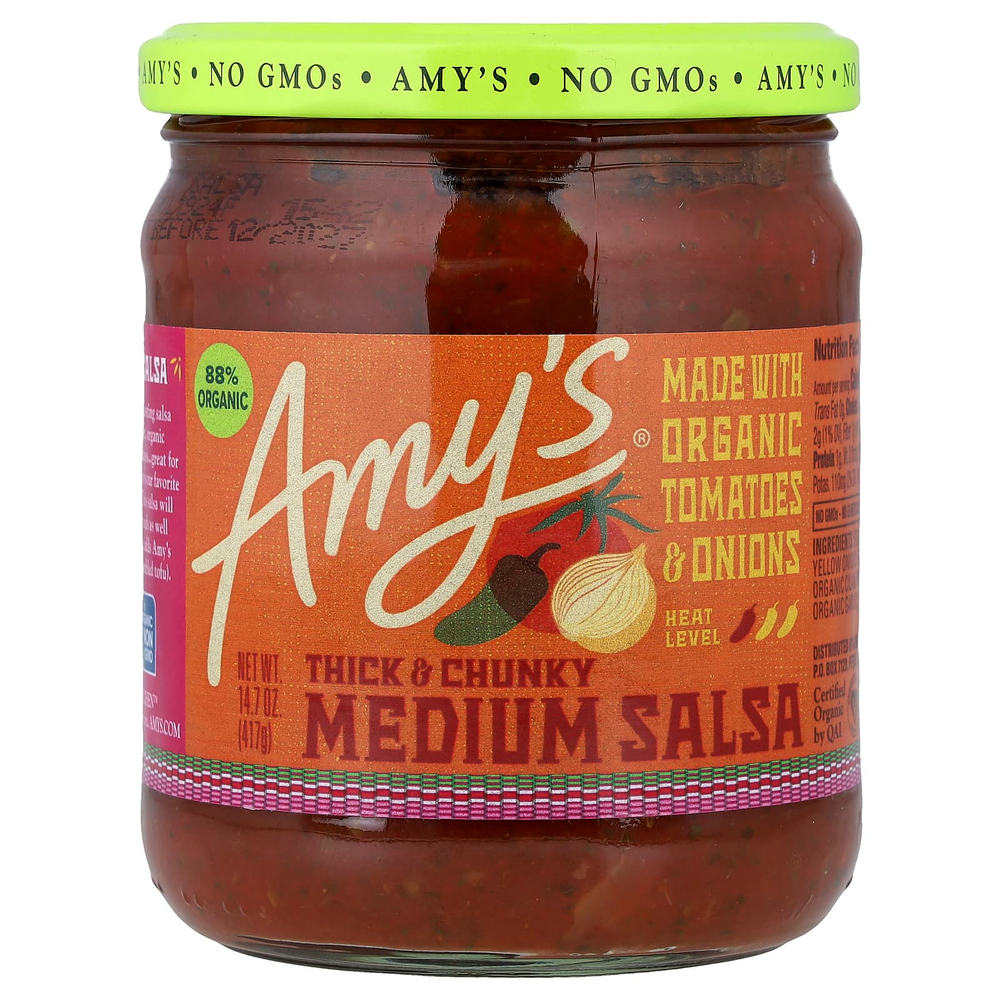 Amy's, средняя сальса, густая и кусочки, 417 г (14,7 унции)