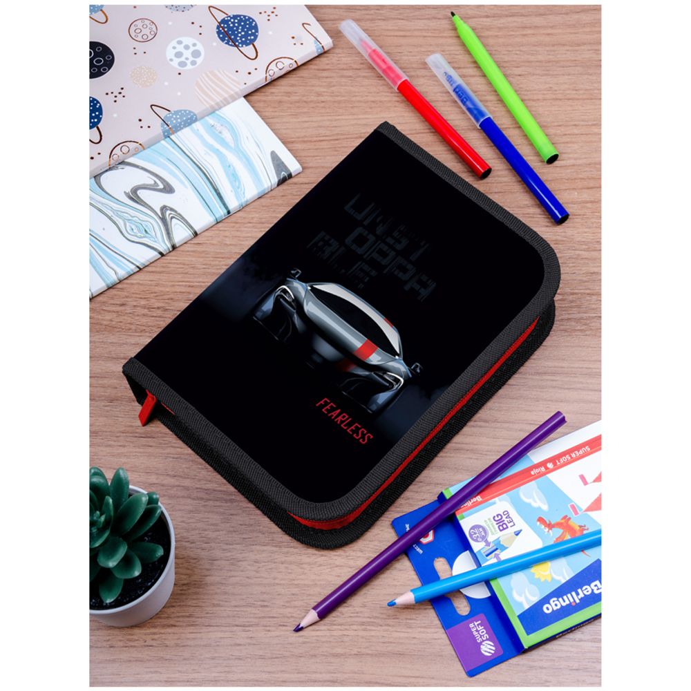 Пенал 1 отделение, 200*140*40 Berlingo "Fearless", полиэстер