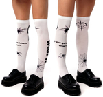 Белые гольфы с принтом в виде пауков (Цвет: белый)