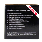 Катушка мультипликаторная Kaida TEC-15R со счетчиком, под правую руку (1500, 3+1BB)