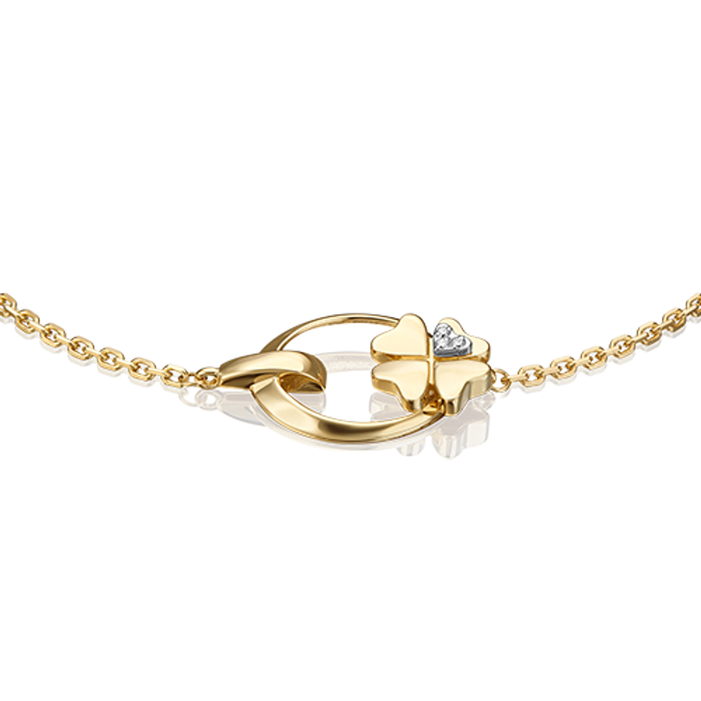 Браслет «Клевер. Незабываемые моменты» из лимонного золота c бриллиантами Артикул: 05-0696-00-101-1121