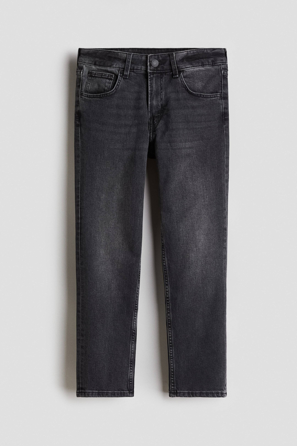 H&M Джинсы свободного кроя с зауженным кроем, угольный