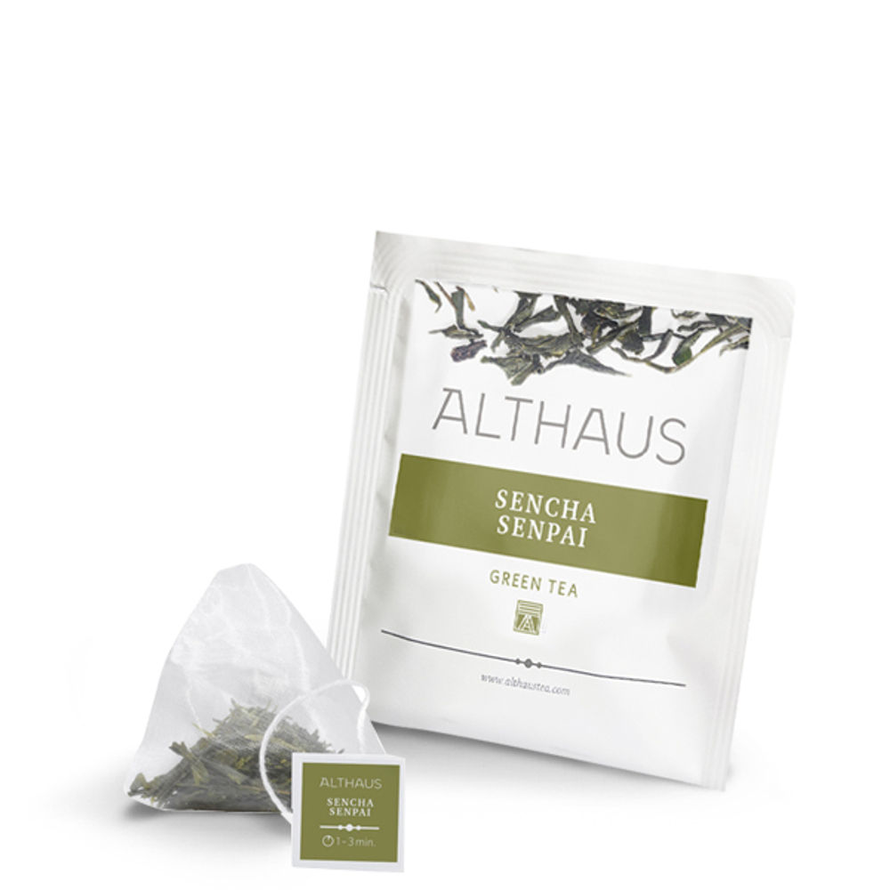 Чай зеленый Althaus Sencha Senpai в пирамидках, 15 шт