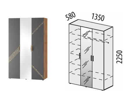 Монако-902 (DaVita) 902.12 Шкаф трехдверный