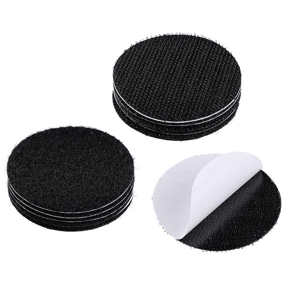 Липучки-крепления самоклеящиеся круглые 5шт d5см, цвет черный