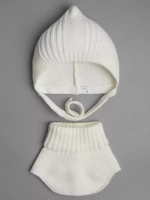 Чепчик и снуд детский на осень белый