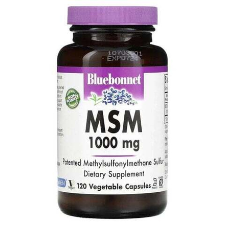 Для мышц и суставов Bluebonnet Nutrition, МСМ, 1000 мг, 120 растительных капсул