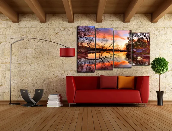 Модульная картина "Отражение неба"