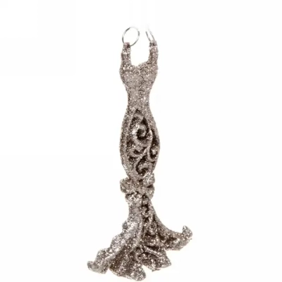 Подвеска «Платье вечернее» 14 см, золото