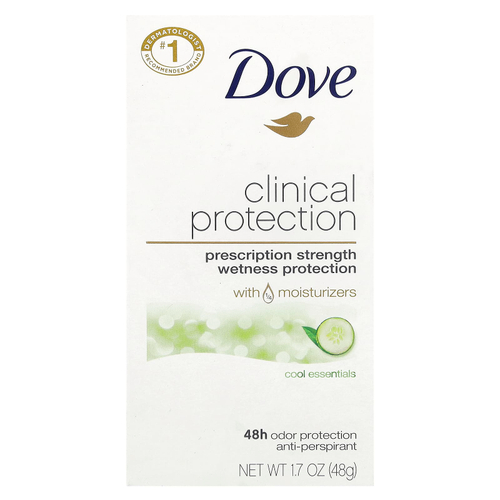 Dove, Clinical Protection, дезодорант-антиперспирант, «Прохлада», 48 г (1,7 унции)