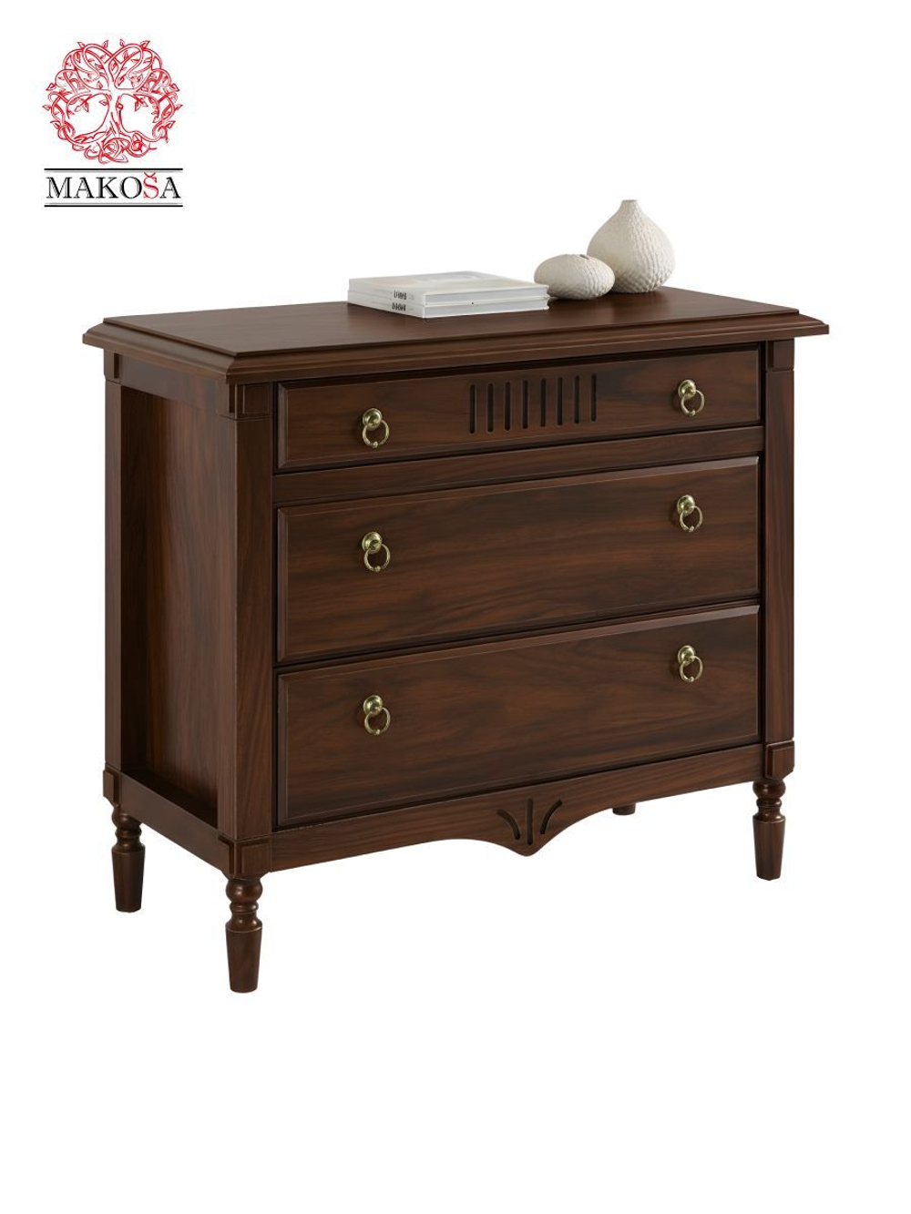 Комод Джоли, 110х50х94, из массива березы, с ящиками, коричневый